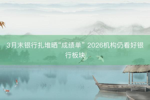 3月末银行扎堆晒“成绩单” 2026机构仍看好银行板块