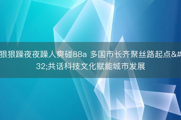 狠狠躁夜夜躁人爽碰88a 多国市长齐聚丝路起点 共话科技文化赋能城市发展