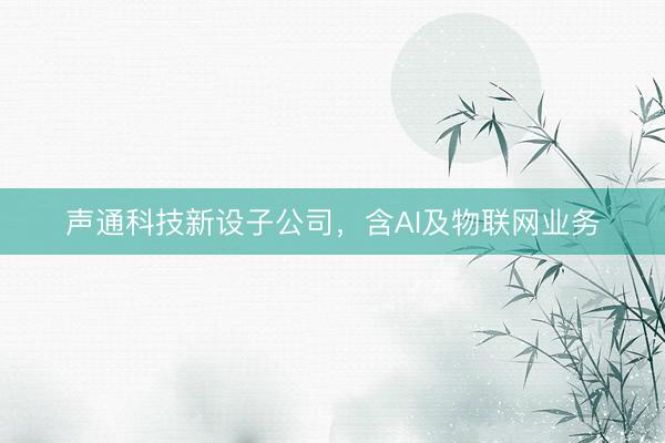 声通科技新设子公司，含AI及物联网业务