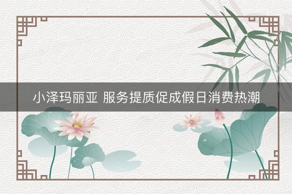 小泽玛丽亚 服务提质促成假日消费热潮
