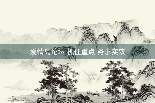 爱情岛论坛 抓住重点 务求实效