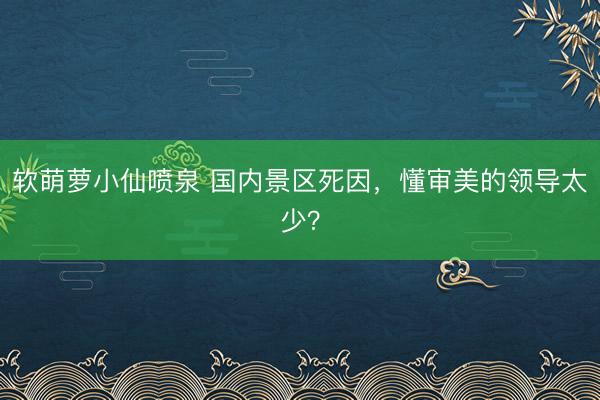 软萌萝小仙喷泉 国内景区死因，懂审美的领导太少？