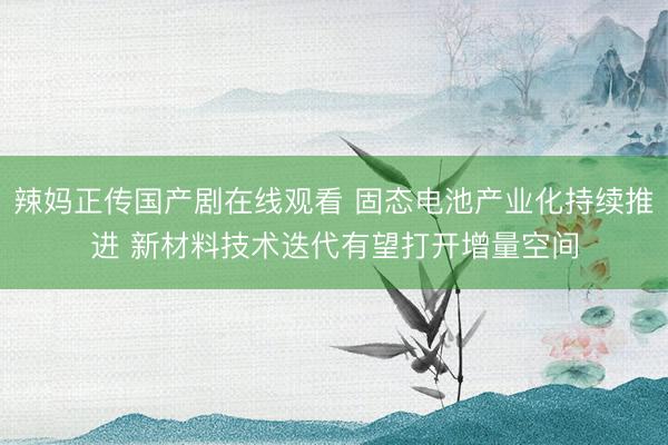 辣妈正传国产剧在线观看 固态电池产业化持续推进 新材料技术迭代有望打开增量空间