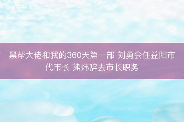黑帮大佬和我的360天第一部 刘勇会任益阳市代市长 熊炜辞去市长职务