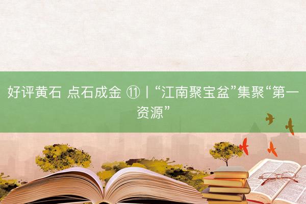 好评黄石 点石成金 ⑪丨“江南聚宝盆”集聚“第一资源”