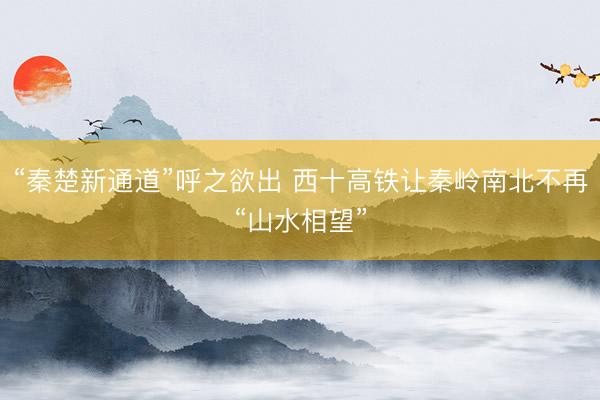 “秦楚新通道”呼之欲出 西十高铁让秦岭南北不再“山水相望”