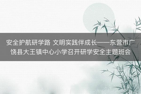 安全护航研学路 文明实践伴成长——东营市广饶县大王镇中心小学召开研学安全主题班会