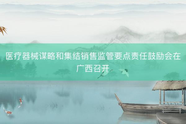 医疗器械谋略和集结销售监管要点责任鼓励会在广西召开