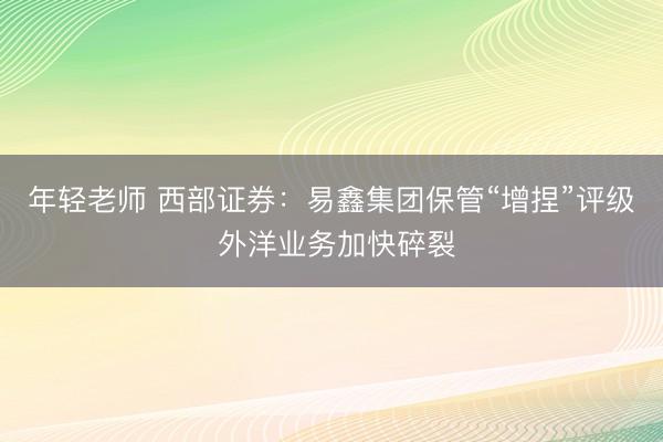 年轻老师 西部证券：易鑫集团保管“增捏”评级 外洋业务加快碎裂