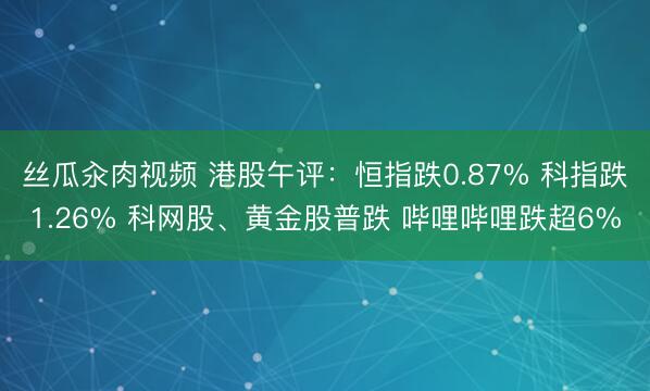 丝瓜汆肉视频 港股午评：恒指跌0.87% 科指跌1.26% 科网股、黄金股普跌 哔哩哔哩跌超6%
