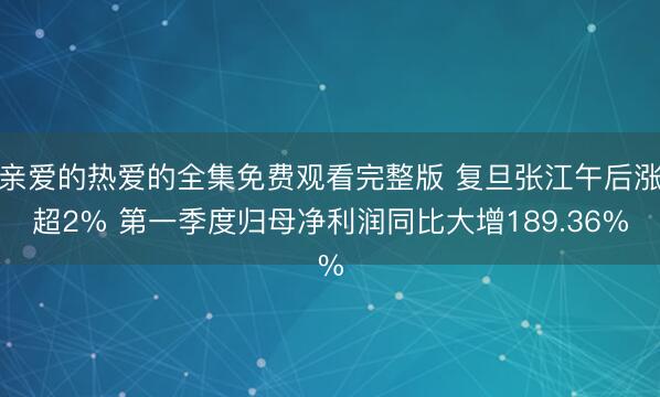 亲爱的热爱的全集免费观看完整版 复旦张江午后涨超2% 第一季度归母净利润同比大增189.36%