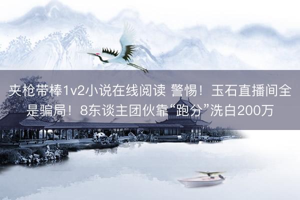 夹枪带棒1v2小说在线阅读 警惕!玉石直播间全是骗局!8东谈主团伙靠“跑分”洗白200万