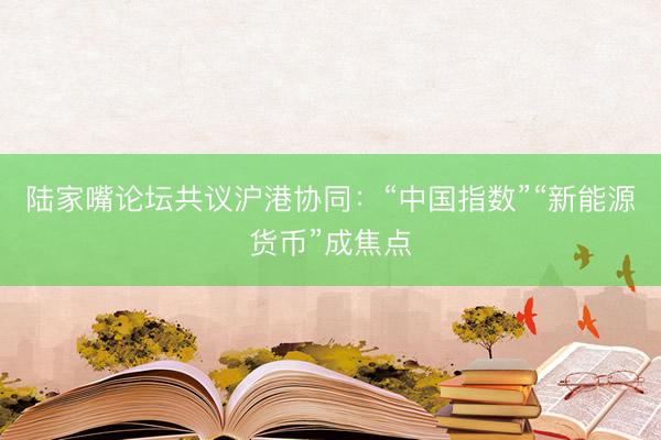 陆家嘴论坛共议沪港协同：“中国指数”“新能源货币”成焦点
